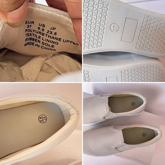 Womens Loafers Size 6.5 Gray Perforated Slip On Comfortable Casual Flat Shoes - Picture 10 of 16